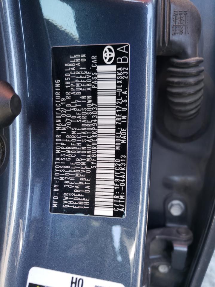 Photo 11 from auction – 2019 TOYOTA COROLLA L with VIN 5YFBURHEXKP943037