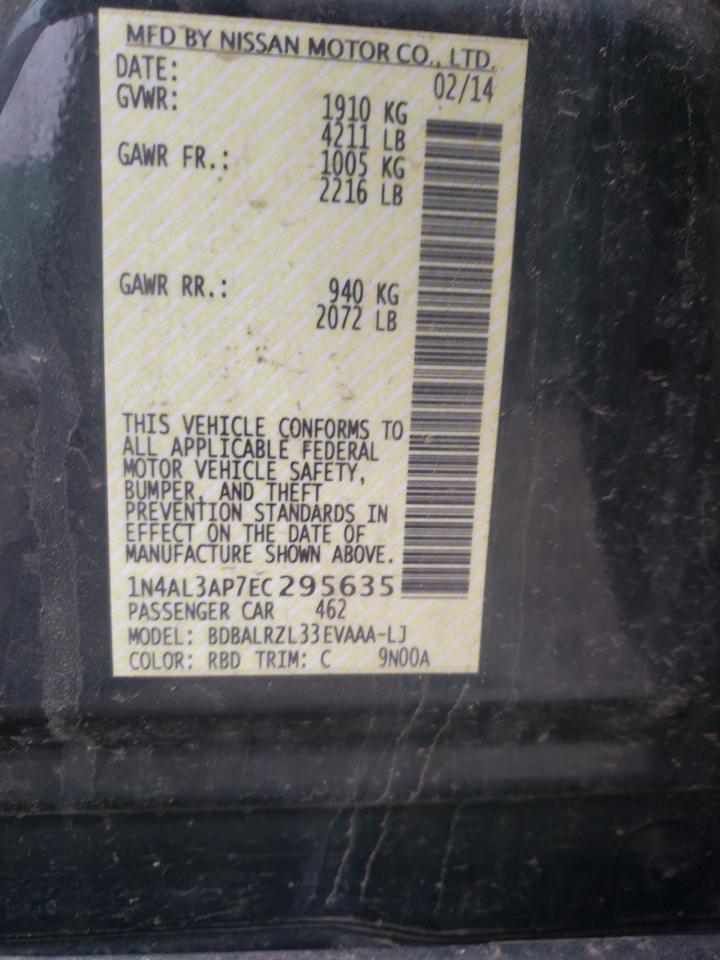 Photo 10 from auction – 2014 NISSAN ALTIMA 2.5 with VIN 1N4AL3AP7EC295635