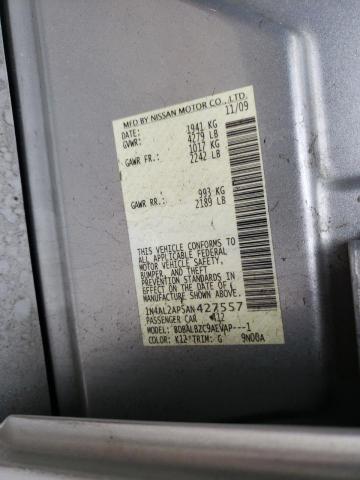Photo 10 from auction – 2010 NISSAN ALTIMA BAS with VIN 1N4AL2AP5AN427557