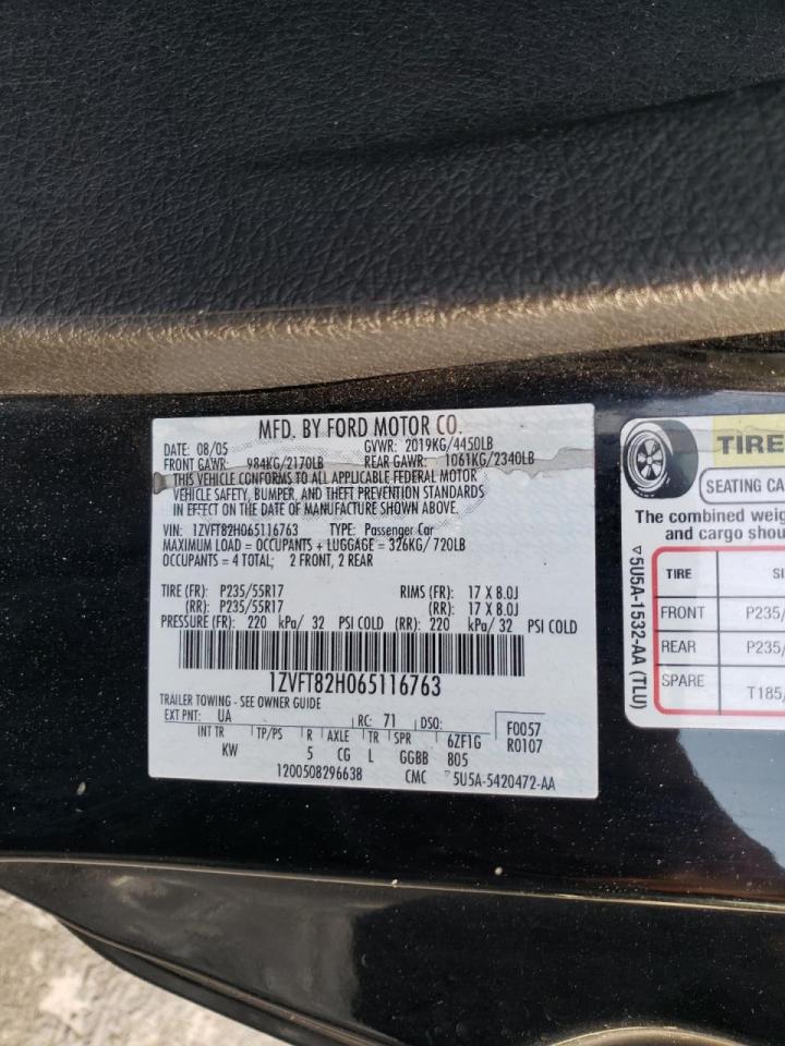 Photo 10 from auction – 2006 FORD MUSTANG with VIN 1ZVFT82H065116763