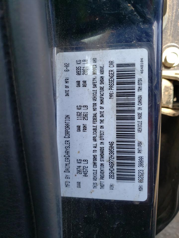 Photo 10 from auction – 2002 DODGE INTREPID S with VIN 2B3HD46R72H305046