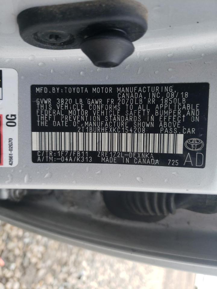 Photo 10 from auction – 2019 TOYOTA COROLLA L with VIN 2T1BURHEXKC154208