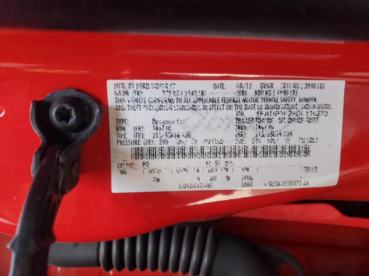 Foto 10 de la subasta – 2013 FORD FOCUS SE con VIN 1FADP3F29DL116279