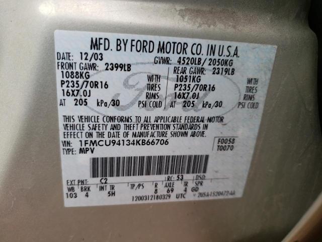 Photo 10 from auction – 2004 FORD ESCAPE LIM with VIN 1FMCU94134KB66706