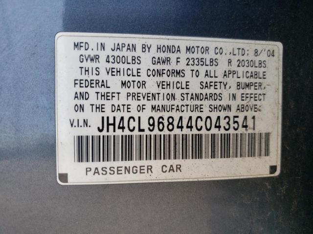 Photo 10 from auction – 2004 ACURA TSX with VIN JH4CL96844C043541