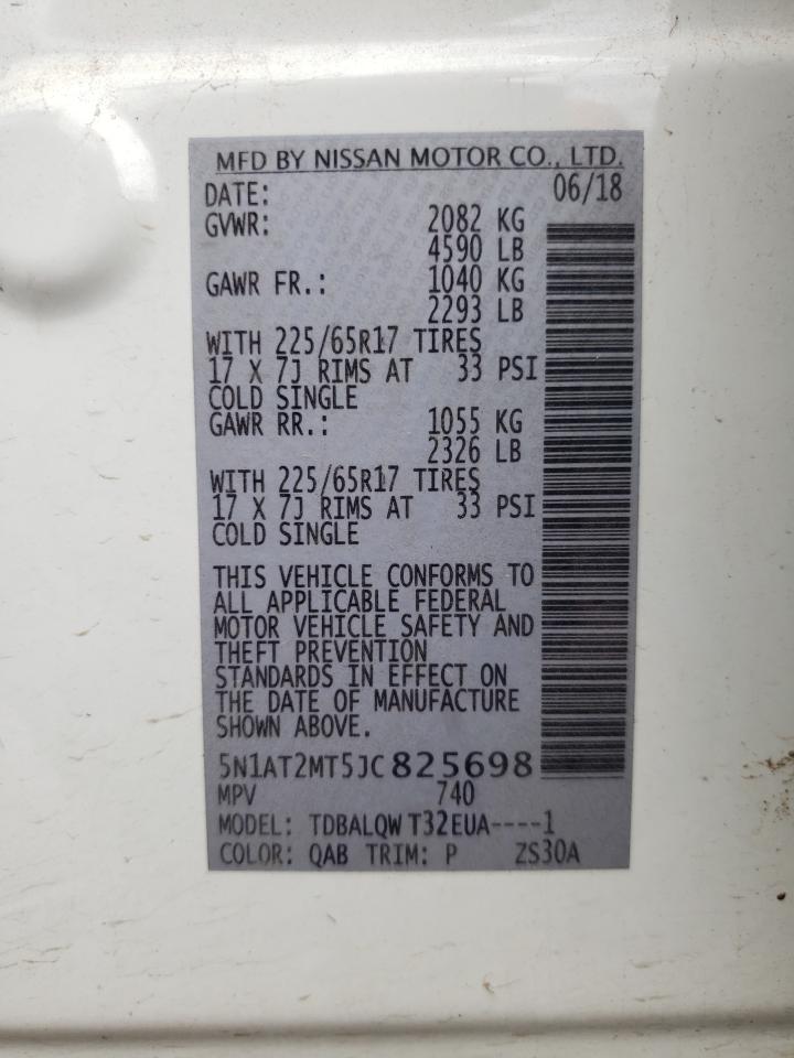 Photo 10 from auction – 2018 NISSAN ROGUE S with VIN 5N1AT2MT5JC825698