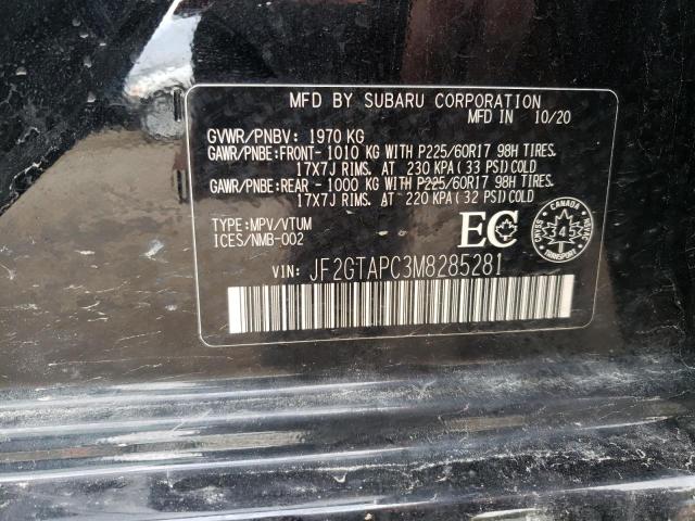 Photo 10 from auction – 2021 SUBARU CROSSTREK with VIN JF2GTAPC3M8285281