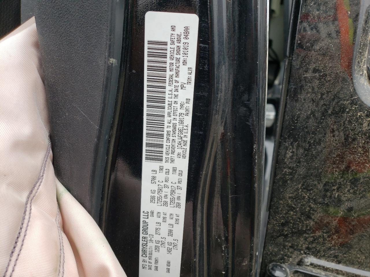 Photo 10 from auction – 2014 JEEP WRANGLER U with VIN 1C4HJWFG0EL160179