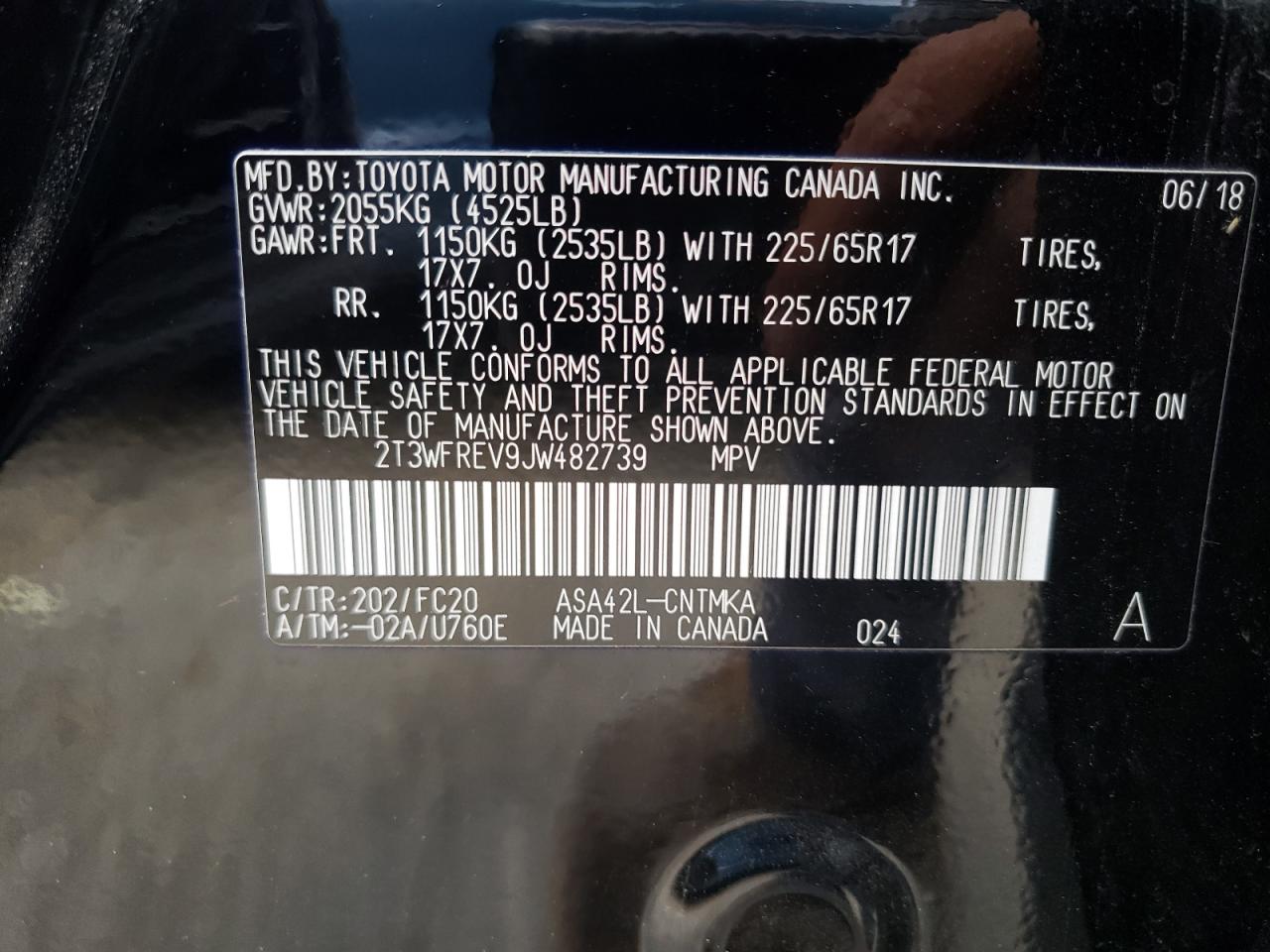 Photo 10 from auction – 2018 TOYOTA RAV4 ADVEN with VIN 2T3WFREV9JW482739