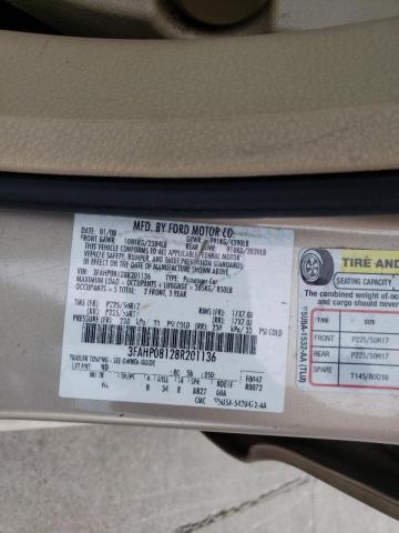 Photo 10 from auction – 2008 FORD FUSION SEL with VIN 3FAHP08128R201136