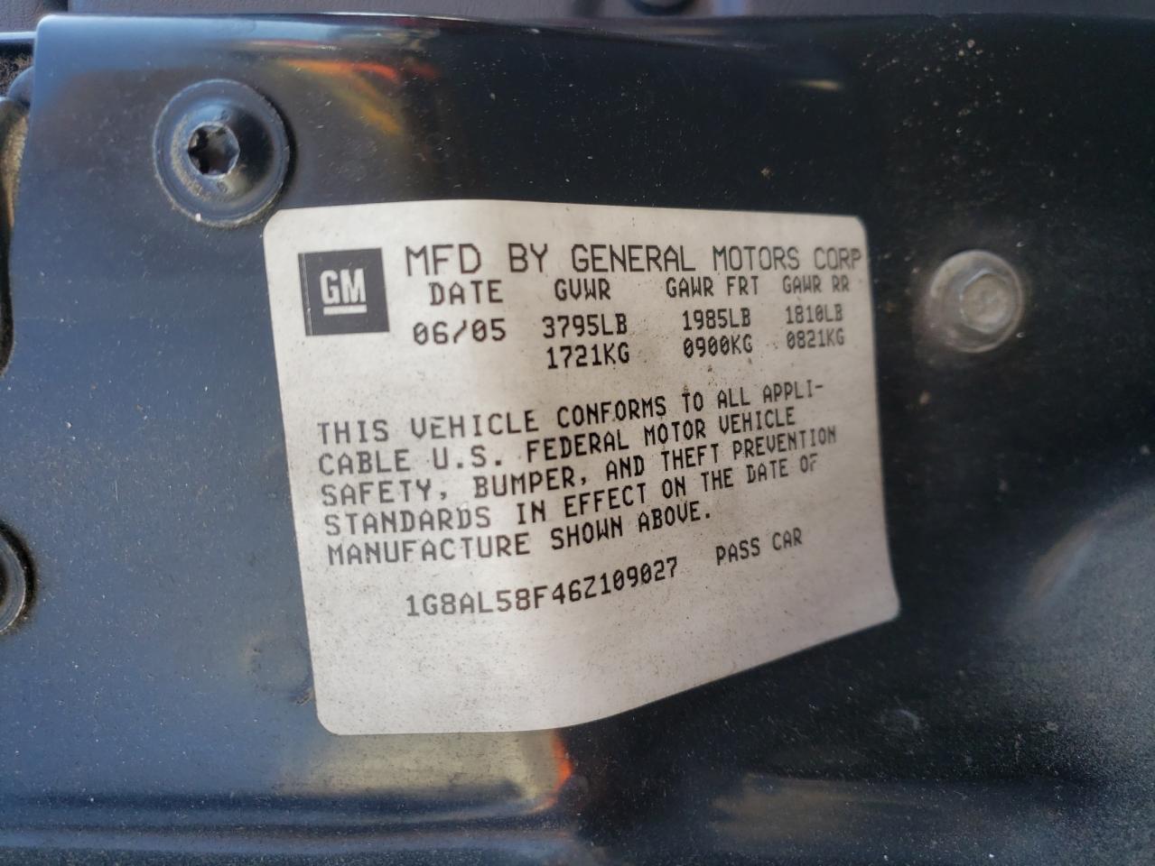 Photo 10 from auction – 2006 SATURN ION LEVEL with VIN 1G8AL58F46Z109027