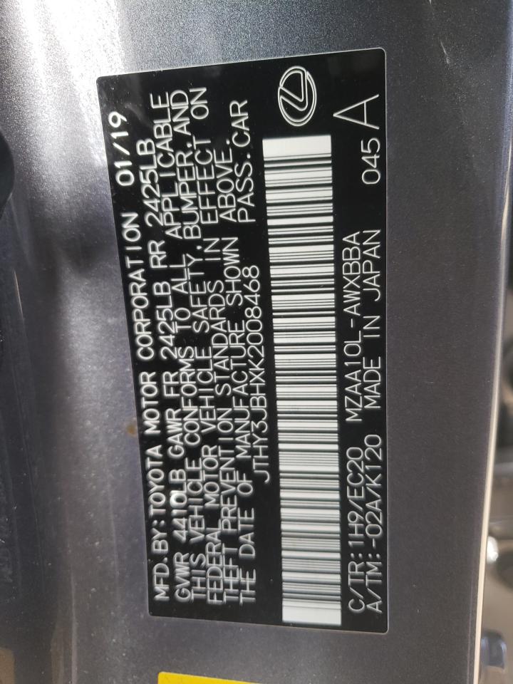 Photo 10 from auction – 2019 LEXUS UX 200 with VIN JTHY3JBHXK2008468
