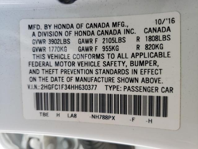 Photo 10 from auction – 2017 HONDA CIVIC EX with VIN 2HGFC1F34HH630377
