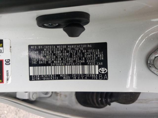 Photo 10 from auction – 2017 TOYOTA COROLLA L with VIN 5YFBURHE3HP587345
