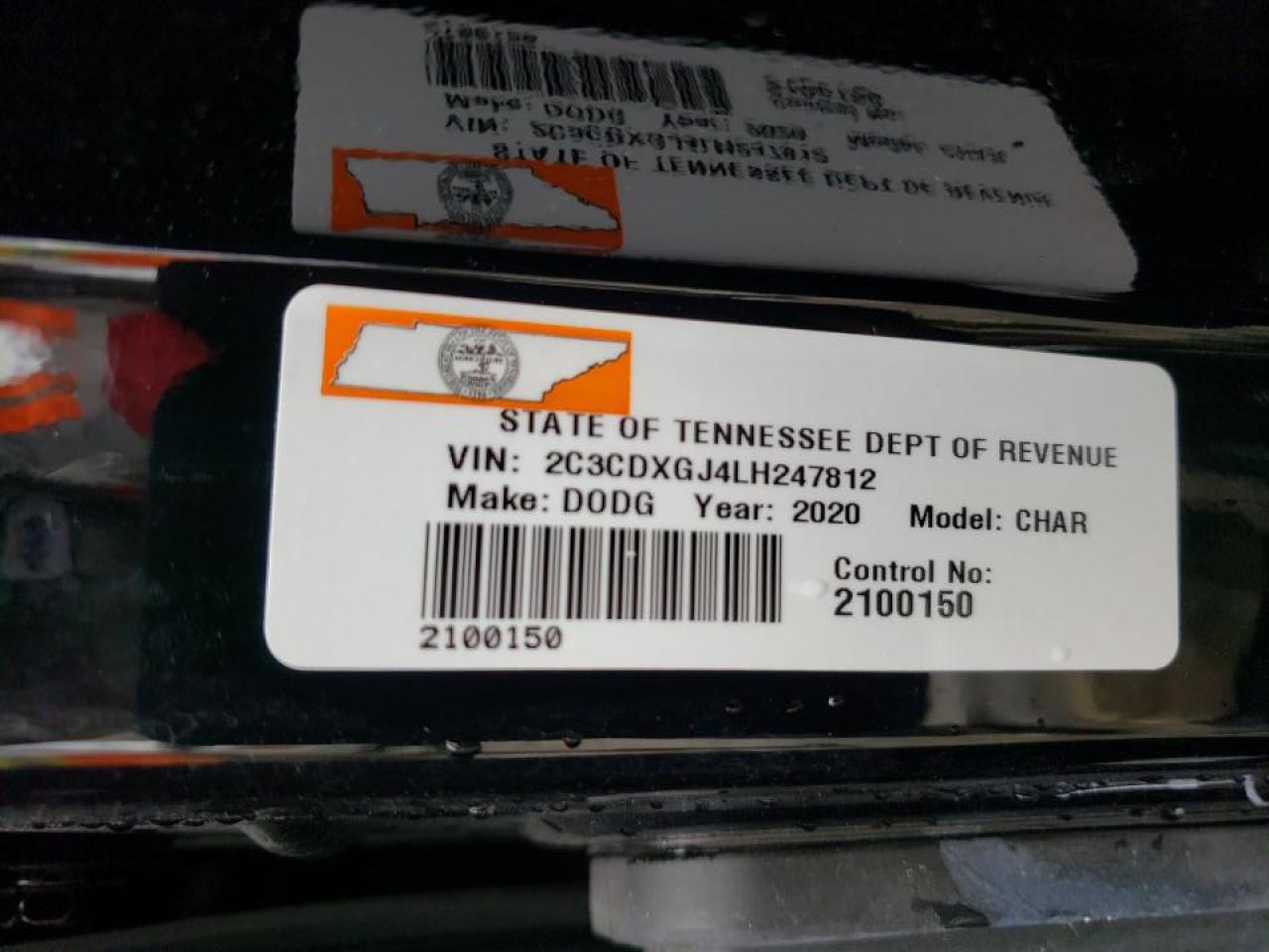 Photo 10 from auction – 2020 DODGE CHARGER SC with VIN 2C3CDXGJ4LH247812