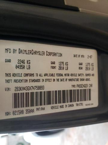 Photo 10 from auction – 2007 DODGE CHARGER SE with VIN 2B3KA43GX7H758893