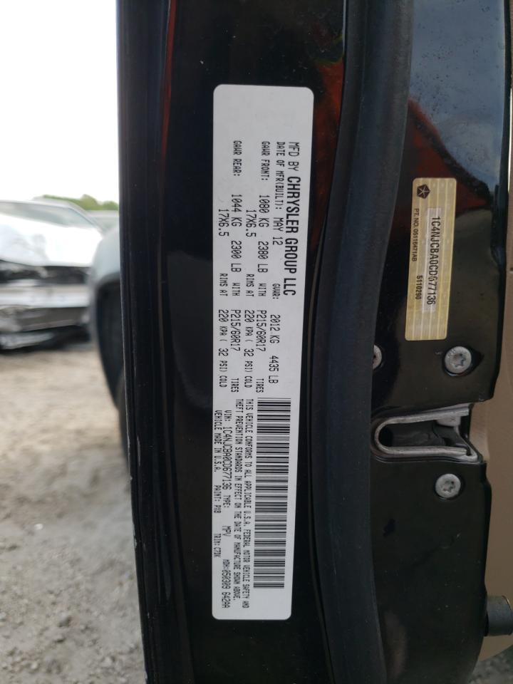 Photo 10 from auction – 2012 JEEP COMPASS SP with VIN 1C4NJCBA0CD677136
