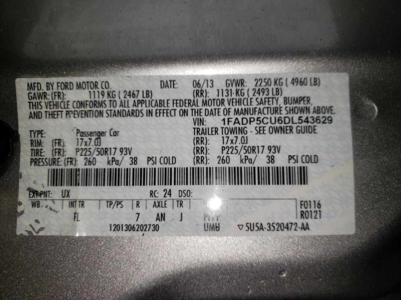 Photo 10 from auction – 2013 FORD C-MAX PREM with VIN 1FADP5CU6DL543629