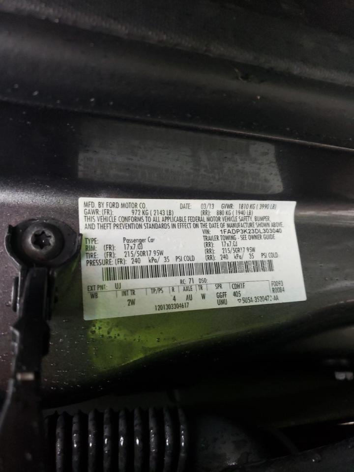Photo 10 from auction – 2013 FORD FOCUS SE with VIN 1FADP3K23DL303040
