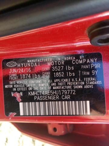 Photo 10 from auction – 2017 HYUNDAI ACCENT SE with VIN KMHCT4AE5HU179772