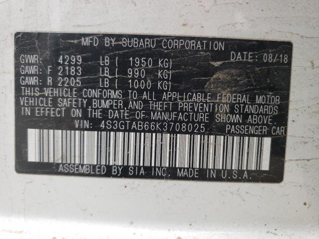 Photo 10 from auction – 2019 SUBARU IMPREZA with VIN 4S3GTAB66K3708025