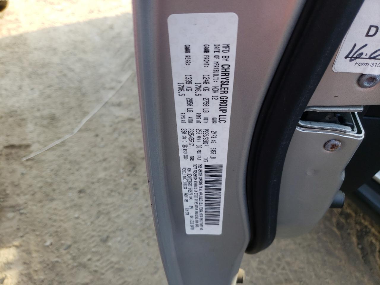 Photo 10 from auction – 2013 DODGE JOURNEY SX with VIN 3C4PDCBG1DT572573