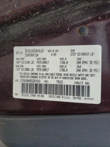 Photo 10 from auction – 2005 DODGE DAKOTA QUA with VIN 1D7HE48N95S287433