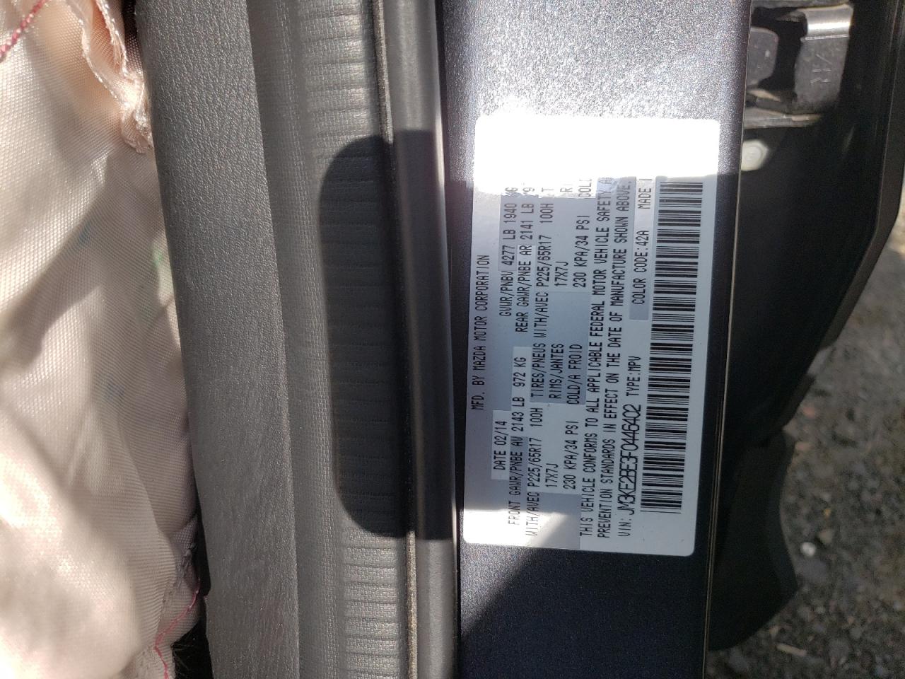 Photo 10 from auction – 2015 MAZDA CX-5 SPORT with VIN JM3KE2BE3F0446402