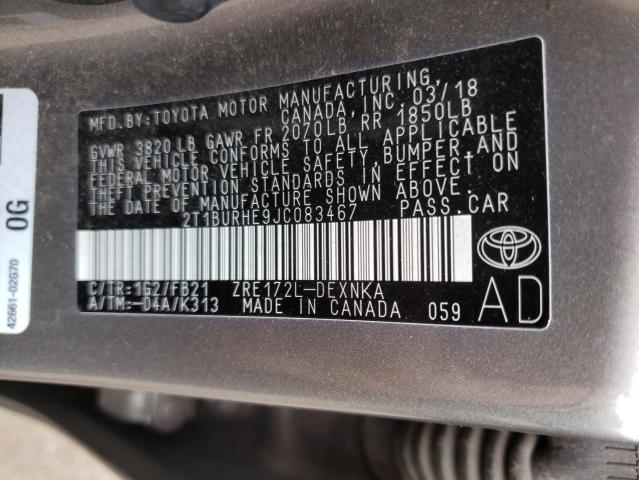 Photo 10 from auction – 2018 TOYOTA COROLLA L with VIN 2T1BURHE9JC083467