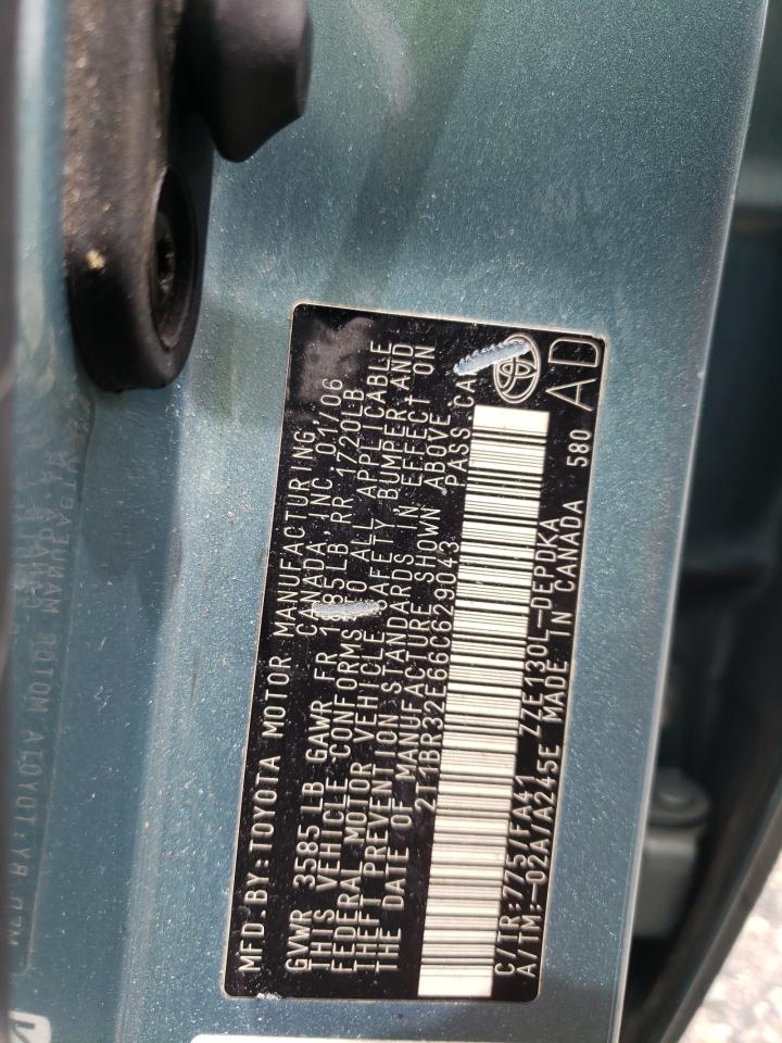 Zdjęcie 10 z aukcji – 2006 TOYOTA COROLLA CE z VIN 2T1BR32E66C629043