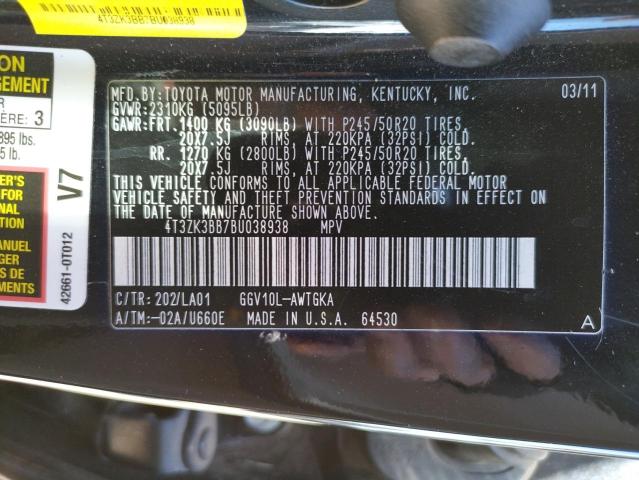 Photo 10 from auction – 2011 TOYOTA VENZA with VIN 4T3ZK3BB7BU038938