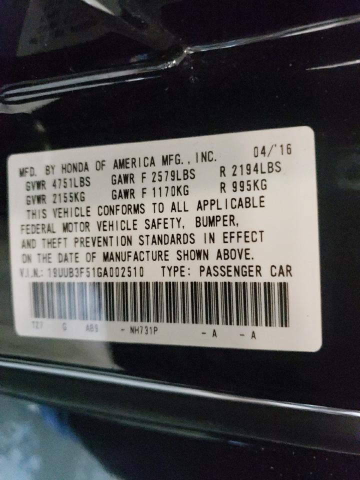 Photo 10 from auction – 2016 ACURA TLX TECH with VIN 19UUB3F51GA002510