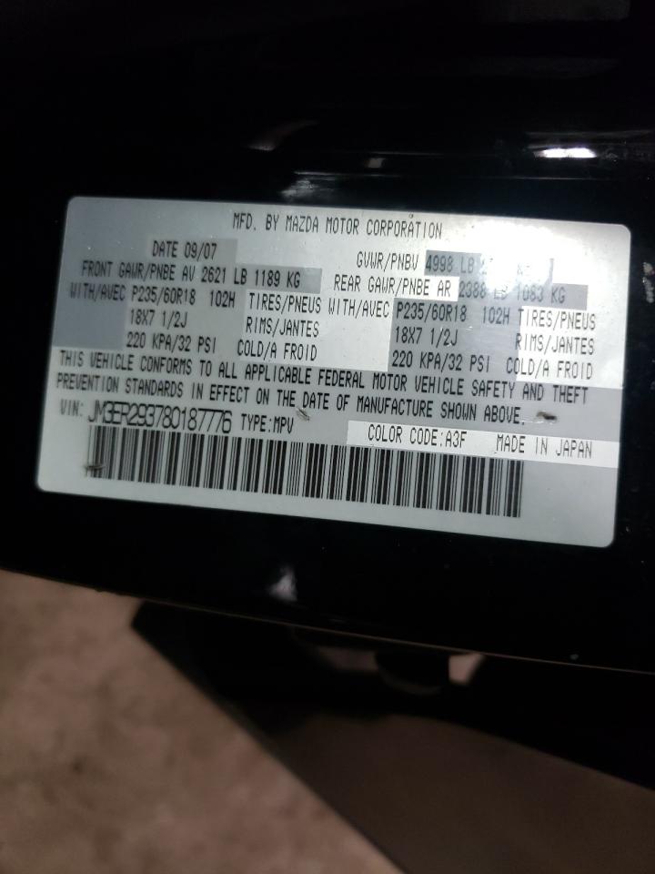 Photo 10 from auction – 2008 MAZDA CX-7 with VIN JM3ER293780187776