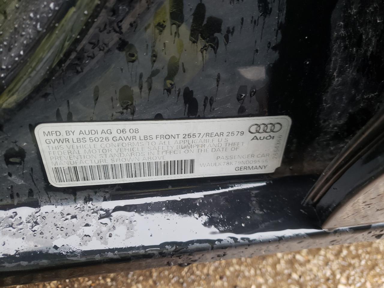 Photo 10 from auction – 2009 AUDI A4 3.2 QUA with VIN WAULK78K79N009555