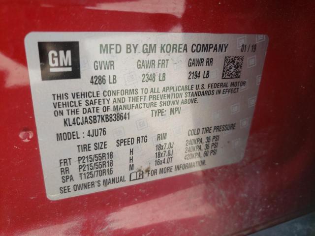 Photo 10 from auction – 2019 BUICK ENCORE PRE with VIN KL4CJASB7KB838641