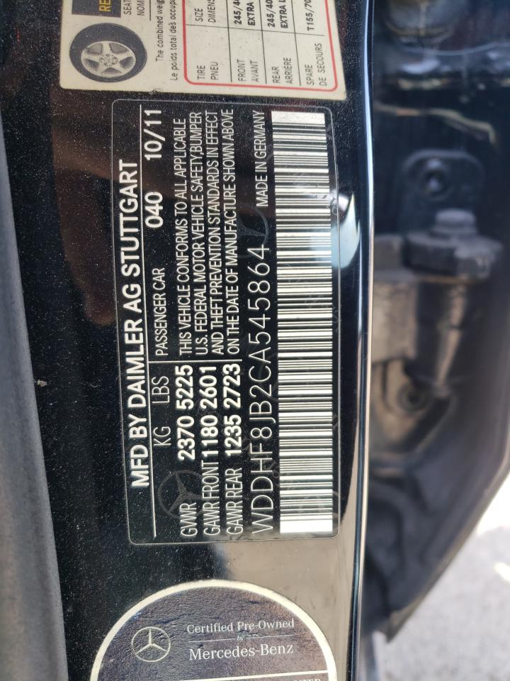 Photo 10 from auction – 2012 MERCEDES-BENZ E 350 4MAT with VIN WDDHF8JB2CA545864