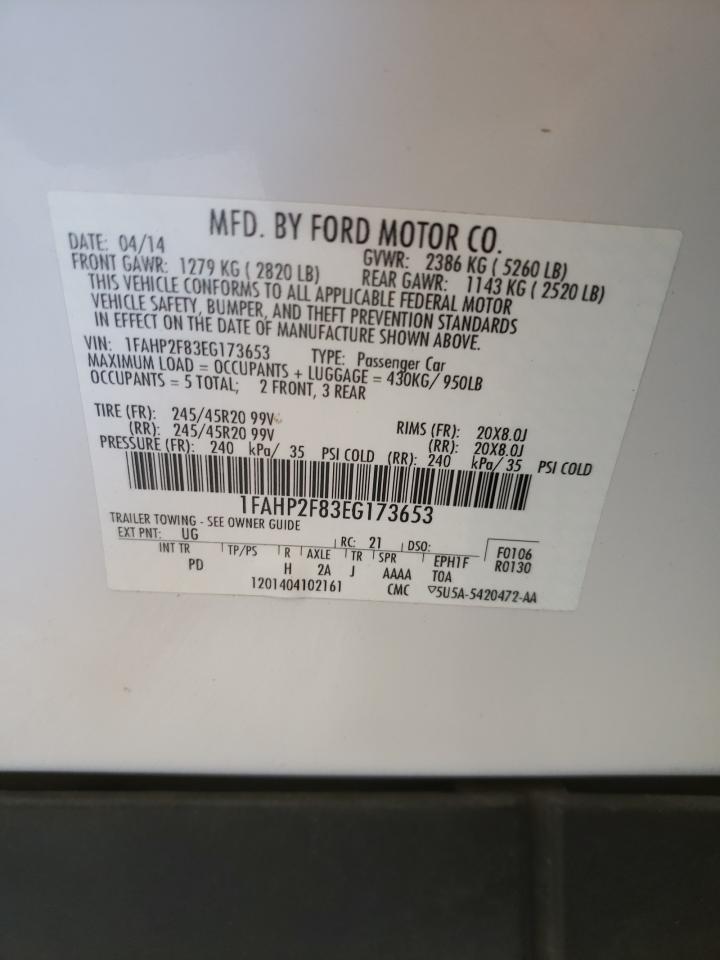 Photo 10 from auction – 2014 FORD TAURUS LIM with VIN 1FAHP2F83EG173653
