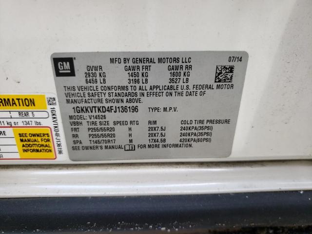 Photo 10 from auction – 2015 GMC ACADIA DEN with VIN 1GKKVTKD4FJ136196