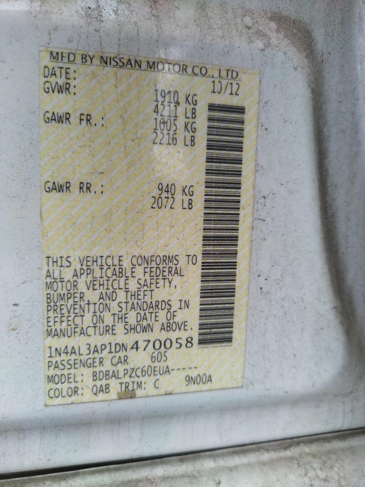 Photo 10 from auction – 2013 NISSAN ALTIMA 2.5 with VIN 1N4AL3AP1DN470058