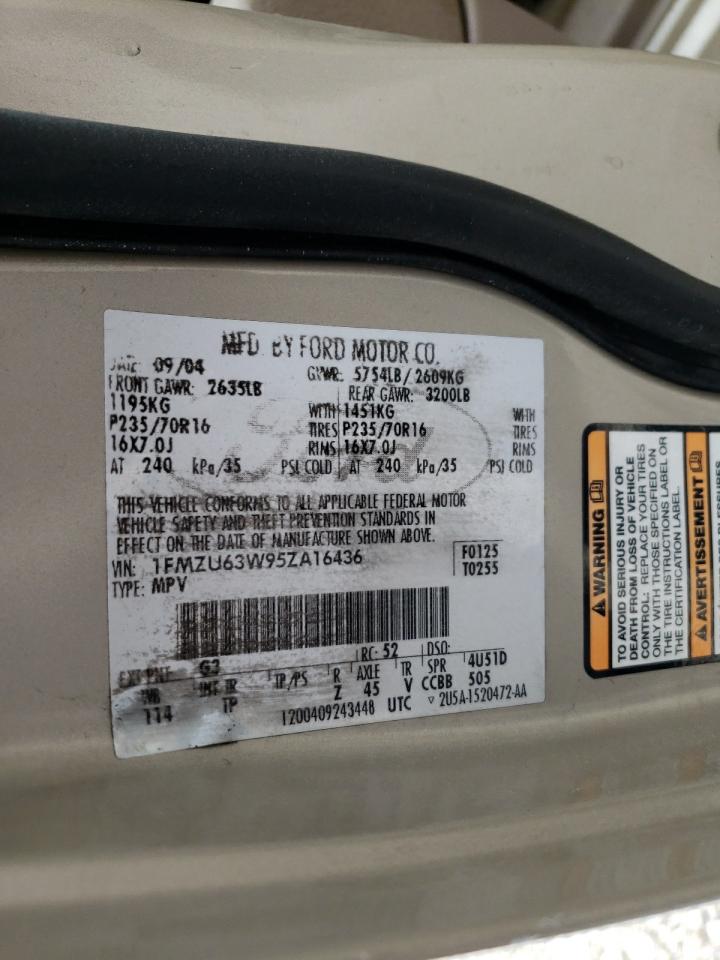 Zdjęcie 10 z aukcji – 2005 FORD EXPLORER X z VIN 1FMZU63W95ZA16436