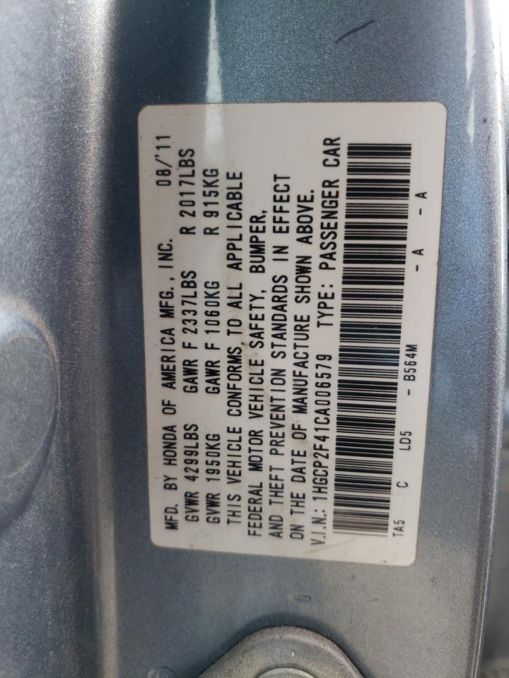 Photo 10 from auction – 2012 HONDA ACCORD LXP with VIN 1HGCP2F41CA006579