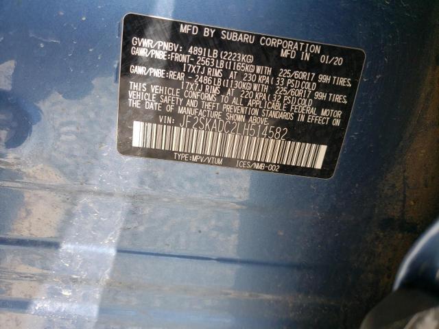 Photo 10 from auction – 2020 SUBARU FORESTER with VIN JF2SKADC2LH514582