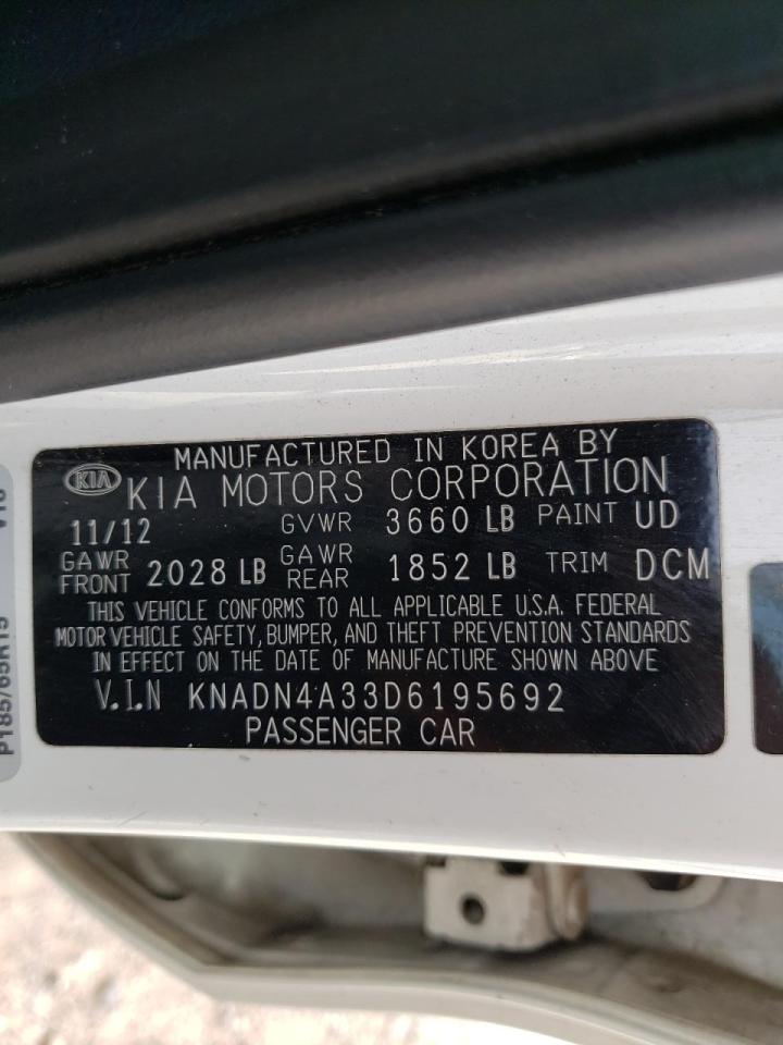 Photo 10 from auction – 2013 KIA RIO EX with VIN KNADN4A33D6195692