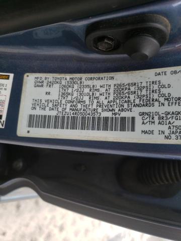 Photo 10 from auction – 2005 TOYOTA 4RUNNER SR with VIN JTEZU14R050043573