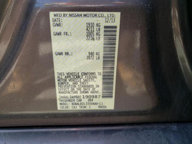 Photo 10 from auction – 2014 NISSAN ALTIMA 2.5 with VIN 1N4AL3AP6EC190987