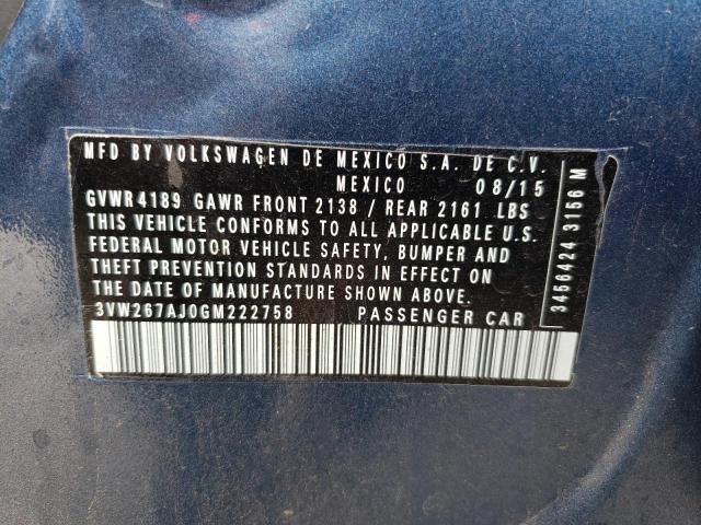 Photo 10 from auction – 2016 VOLKSWAGEN JETTA S with VIN 3VW267AJ0GM222758