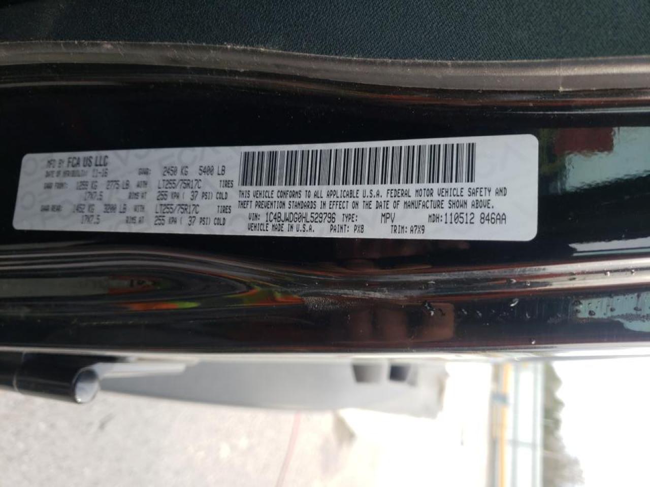 Photo 10 from auction – 2017 JEEP WRANGLER U with VIN 1C4BJWDG0HL529796