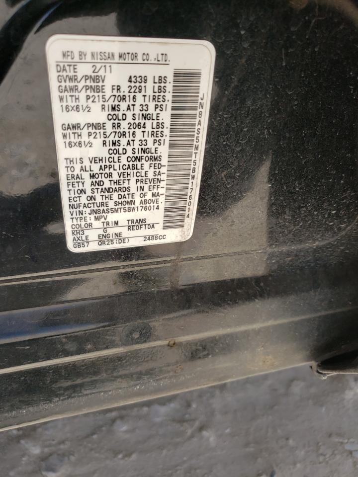 Photo 10 from auction – 2011 NISSAN ROGUE S with VIN JN8AS5MT5BW176014