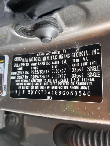 Photo 10 from auction – 2011 KIA SORENTO BA with VIN 5XYKT3A18BG083540
