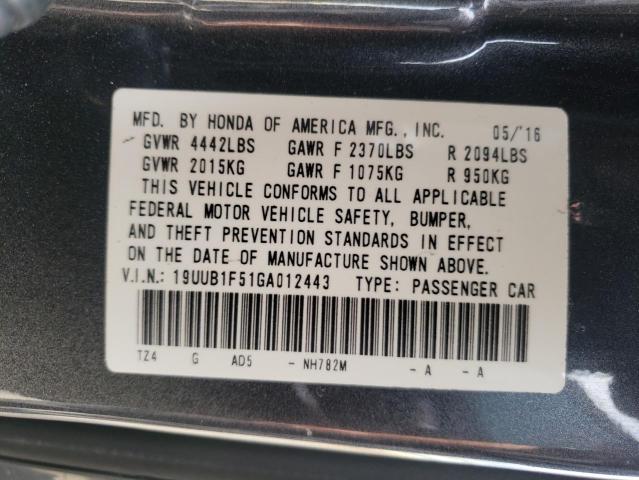 Photo 10 from auction – 2016 ACURA TLX TECH with VIN 19UUB1F51GA012443
